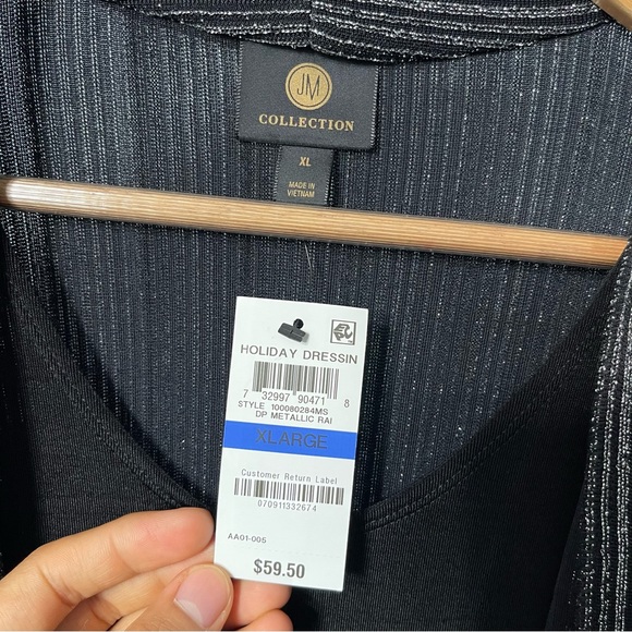 Size XL -JM Collection NWT Women's Sweater  Cardigan Jacket Tops Metallic - Picture 5 of 9